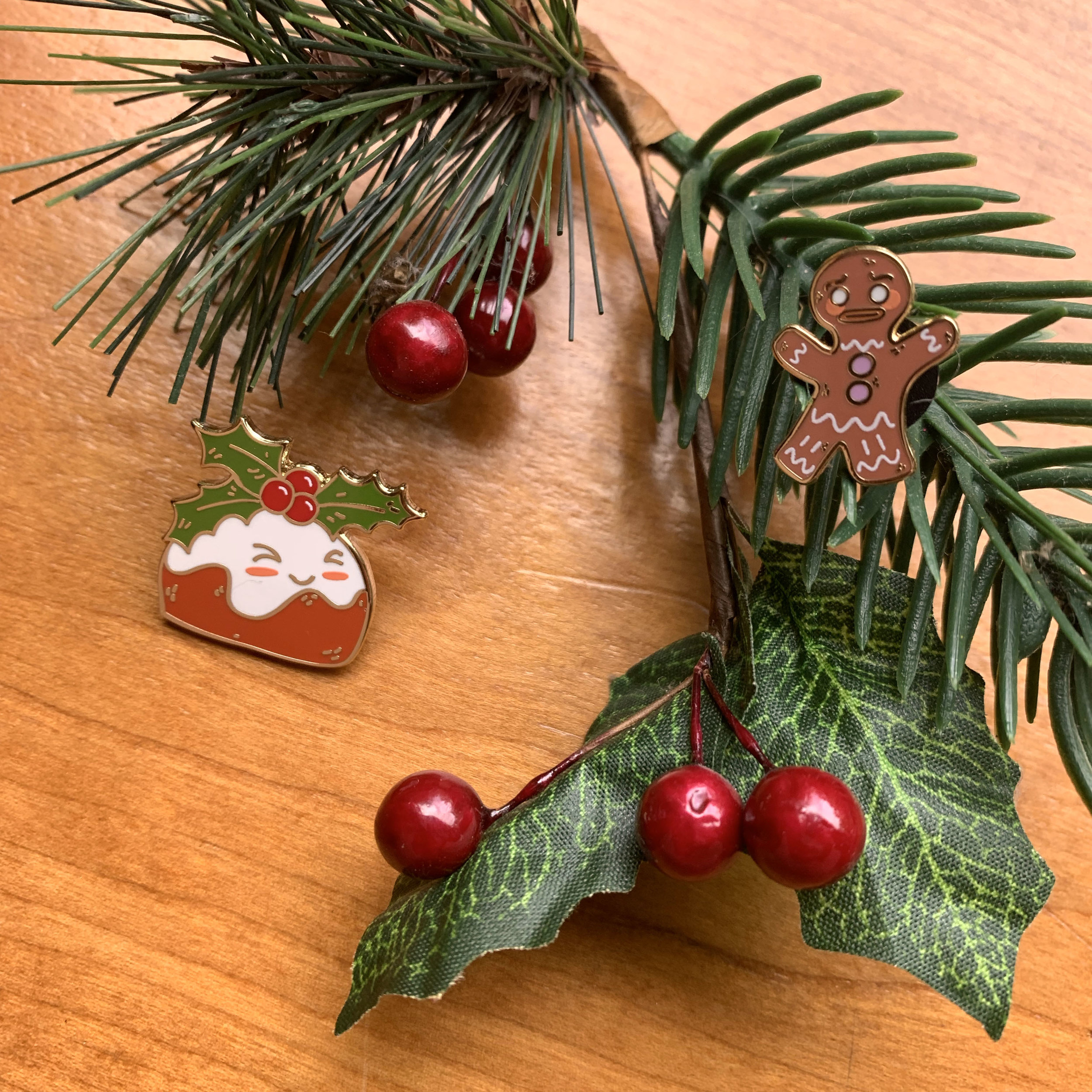 Christmas Pudding enamel pin