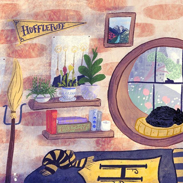 Last day of #PotterWeekPrompts today is home, so, here&rsquo;s inside my hufflepuff room at Hogwarts #potterweekprompts2019 #hufflepuff #hogwarts #hogwartshouses