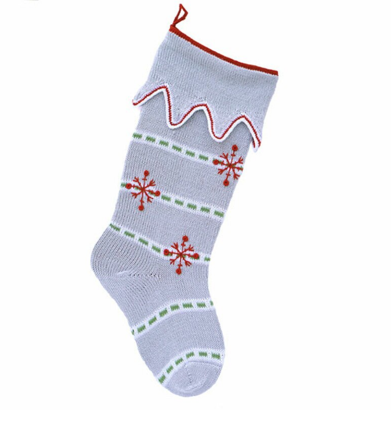 Snowflake Knit Stocking