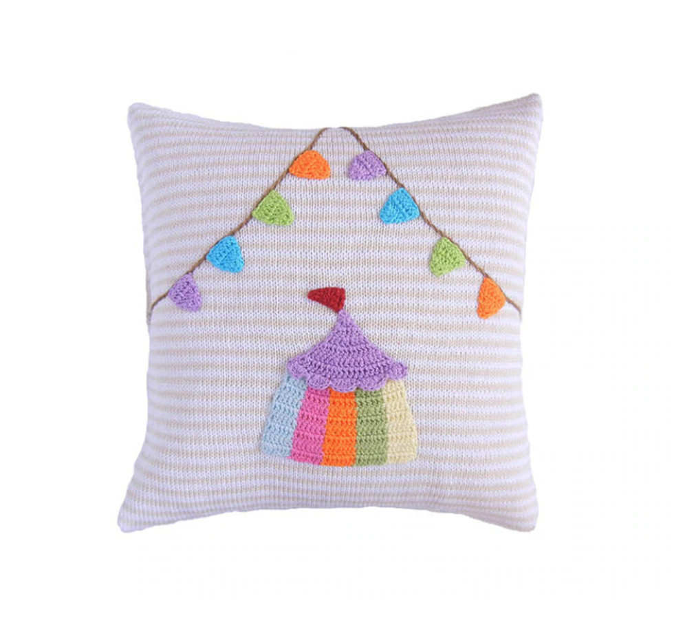 Circus Tent Knit Pillow 