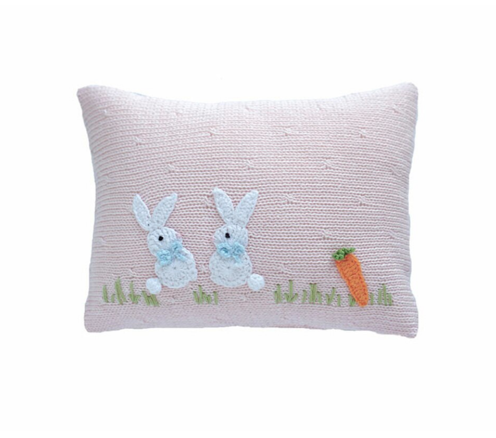 Bunny Knit Kids Pillow