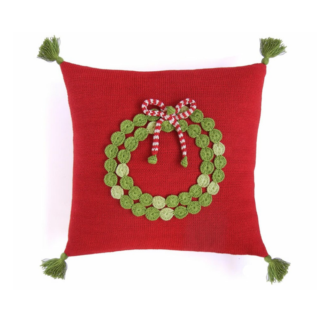 Wreath Knit Pillow