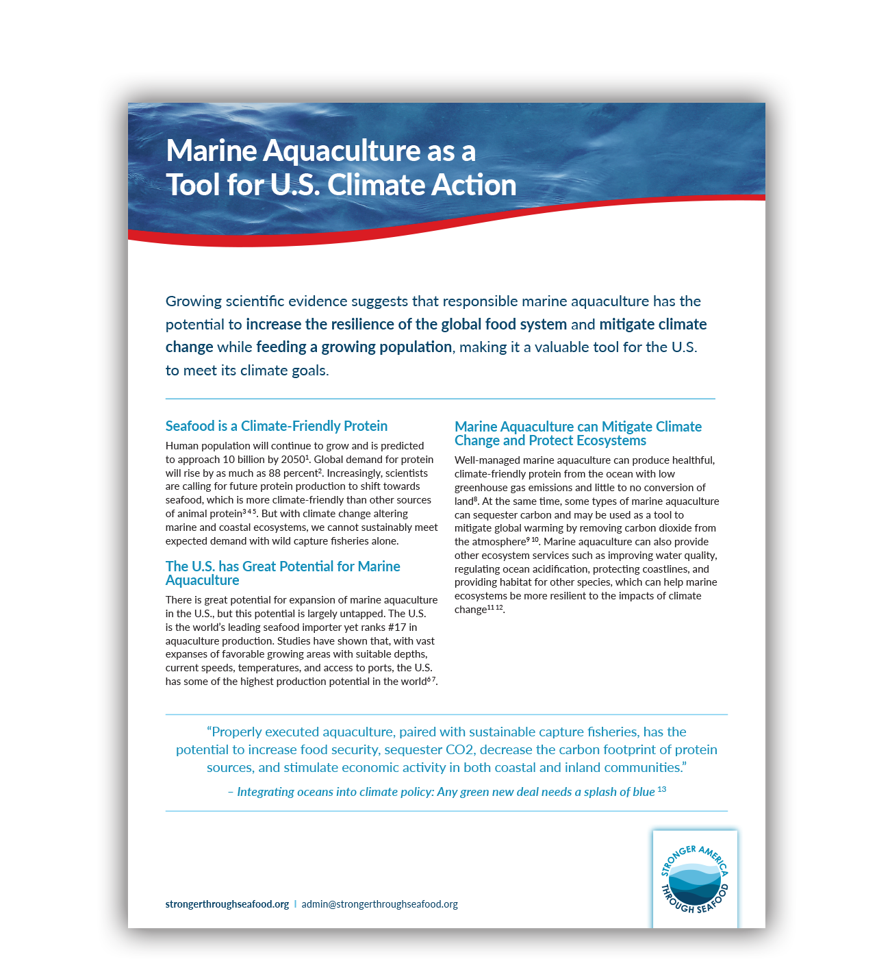 Marine Aquaculture as a Tool for U.S. Climate Action