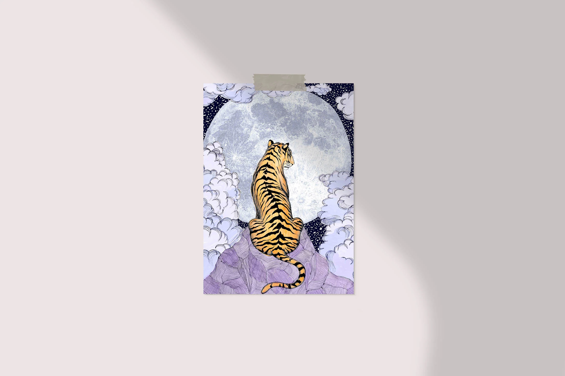 Tiger Moon Fine Art Print (Colour Version)