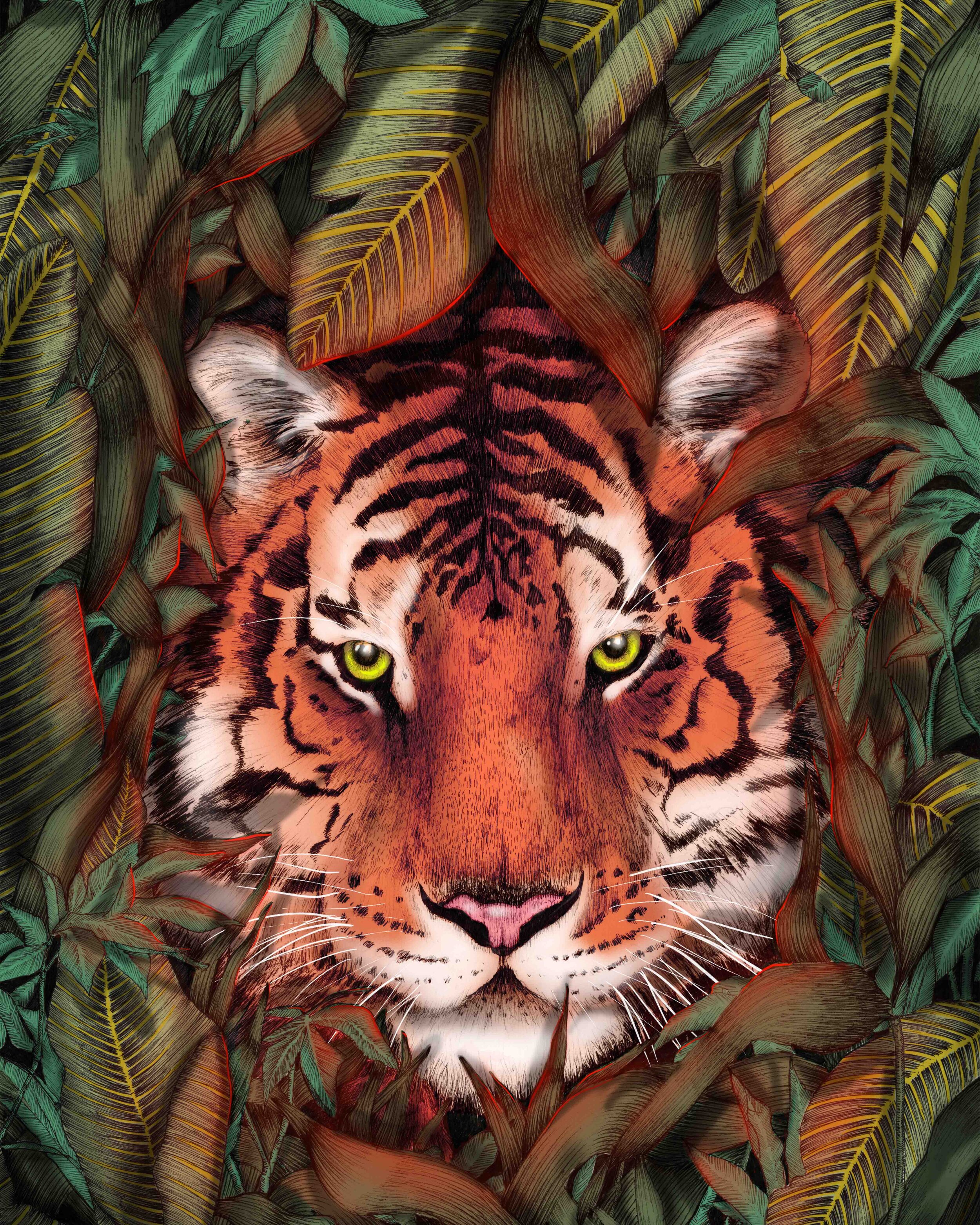 My head is a Jungle Jungle - Tigers Poster by kajumaprints