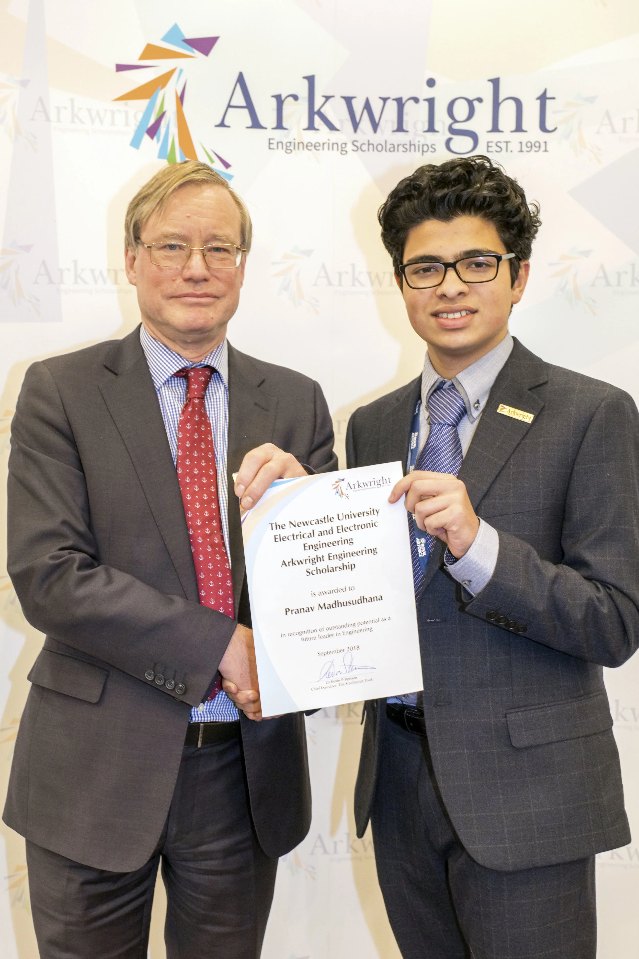 Pranav Madhusudhana receiving his certificate