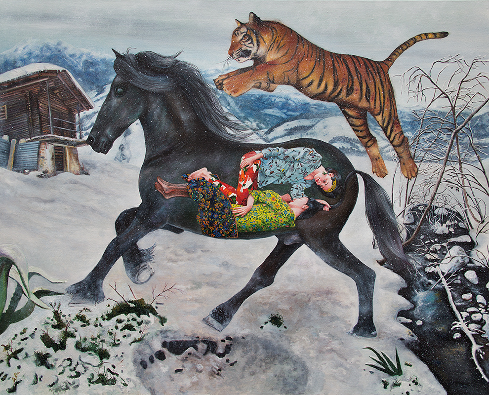 Les bohémiens en voyage&nbsp;- 2014Oil on canvas,&nbsp;130cm x 162cm
