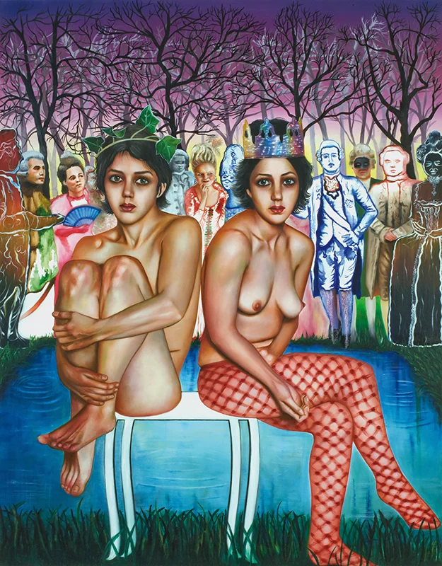 Yassaman et Nastaran&nbsp;-&nbsp;2008Oil on canvas,&nbsp;146 × 114cm