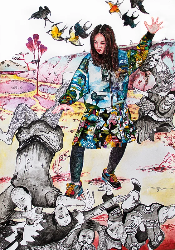 Untitled - 2014 mixed technique on paper, 64 x 43 cm