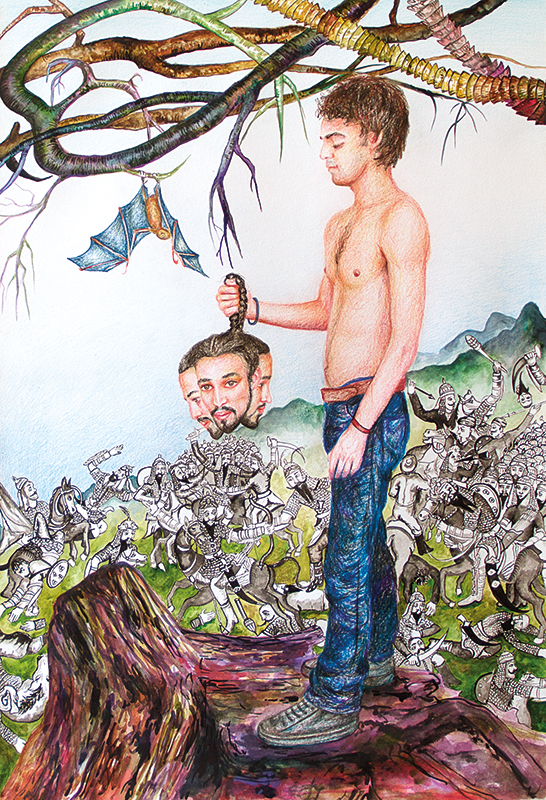 Untitled - 2013 mixed technique on paper, 64 x 43 cm