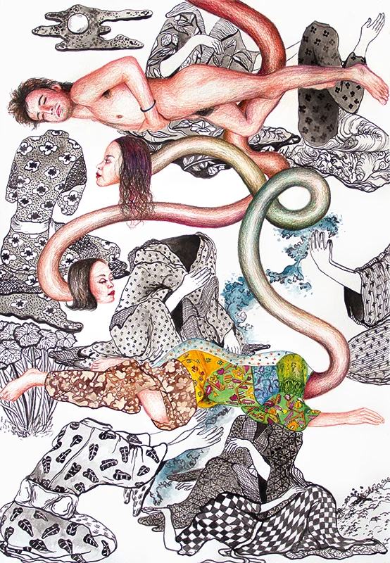 Untitled - 2014 mixed technique on paper, 64 x 43 cm