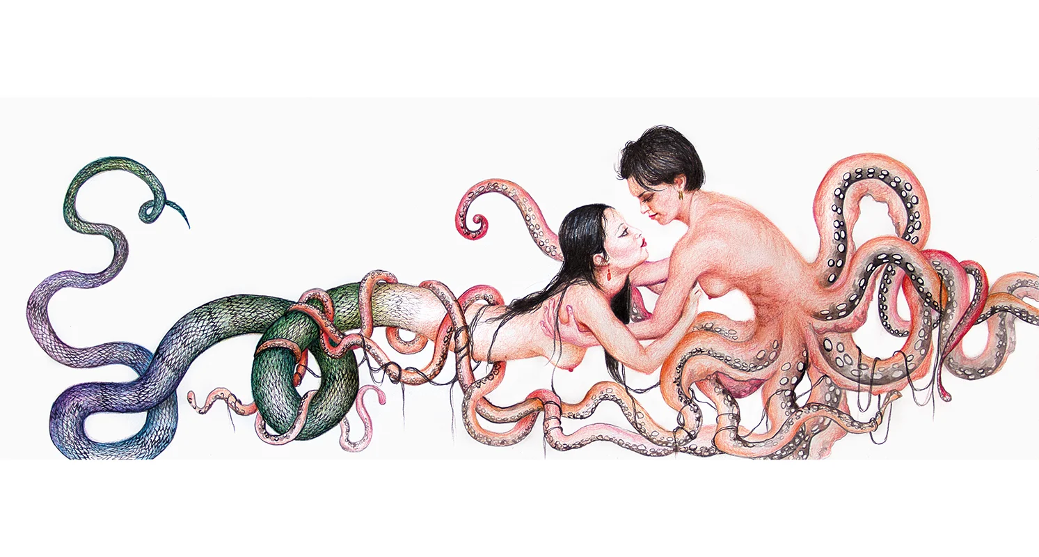 Untitled - 2015 mixed technique on paper, 28 x 80 cm