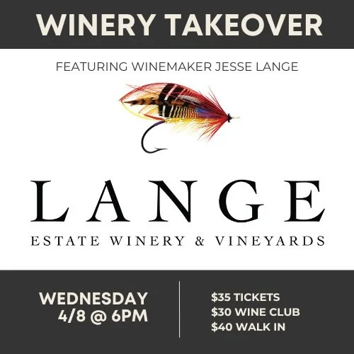Oregon is coming to Alpharetta

Winery Takeover: Lange Vineyards 🍇

Featuring Jesse Lange (Willamette Valley, Oregon)

Join us for a special evening with one of Oregon&rsquo;s most respected family wineries.

Jesse Lange will be in-house, pouring an