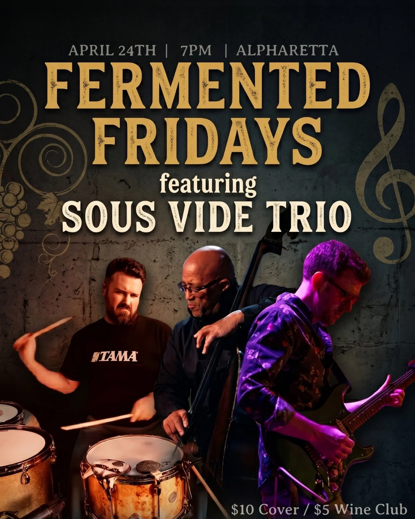 Fermented Fridays ft. Sous Vide Trio &mdash; this Friday, April 24th 🍷

Blending classic jazz warmth with modern guitar tones and textured drum interplay, Sous Vide brings a sound that&rsquo;s both familiar and forward-moving.

Settle in, sip someth