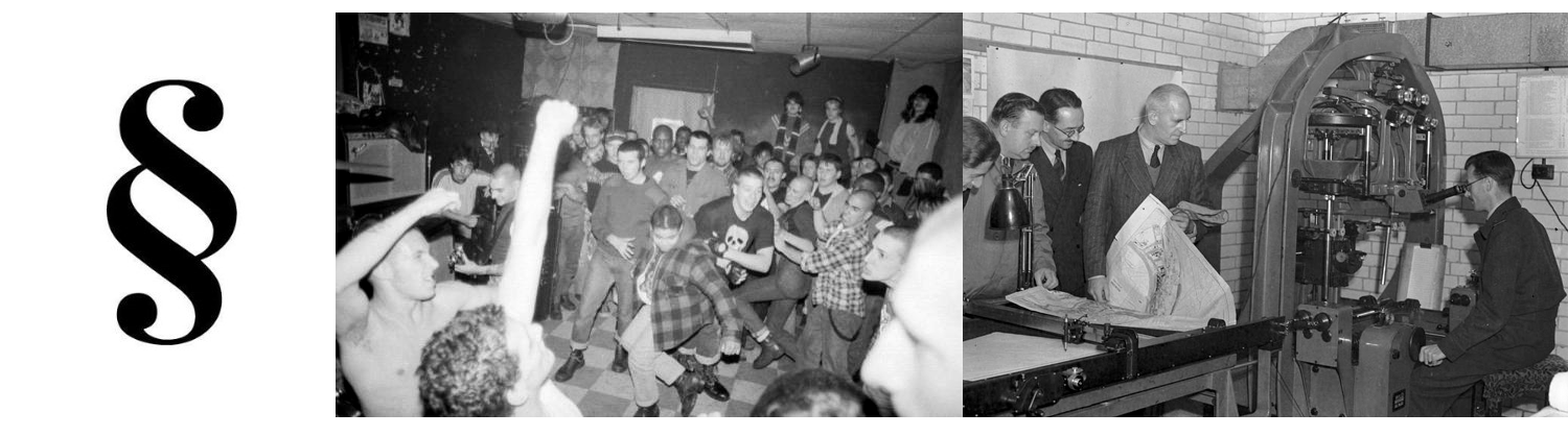 Inspiration (L-R): Section Symbol, A7 Punk bar in NYC, A7 Stereograph.