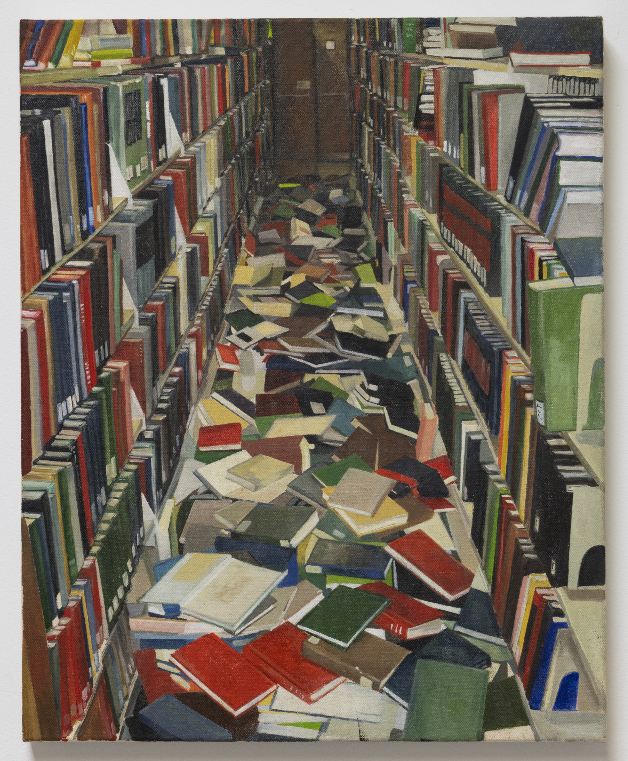   Day at the Library , 2018. Oil on canvas. 21 x 17 inches. 
