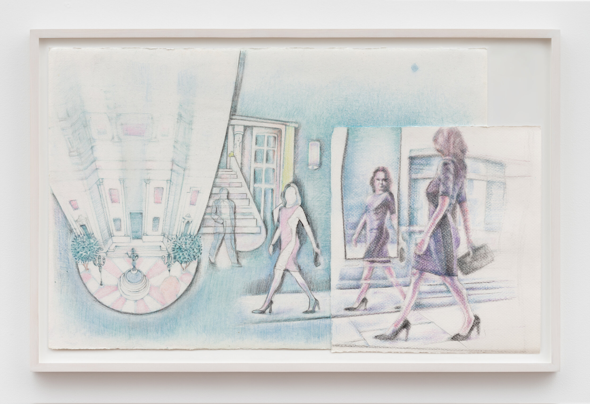 Marlene Frontera,  From Ivette’s to the Diamants’,  2020. Color pencil and gouache on paper. 18.5 x 23.75 inches. 