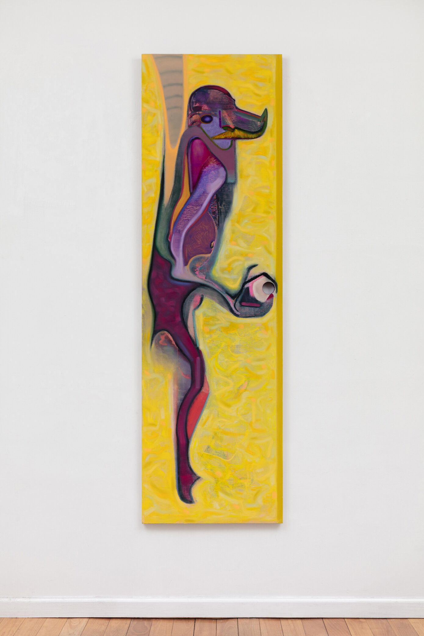   Violet Bat,  2020-21. Oil on wood. 80 x 24 inches. 