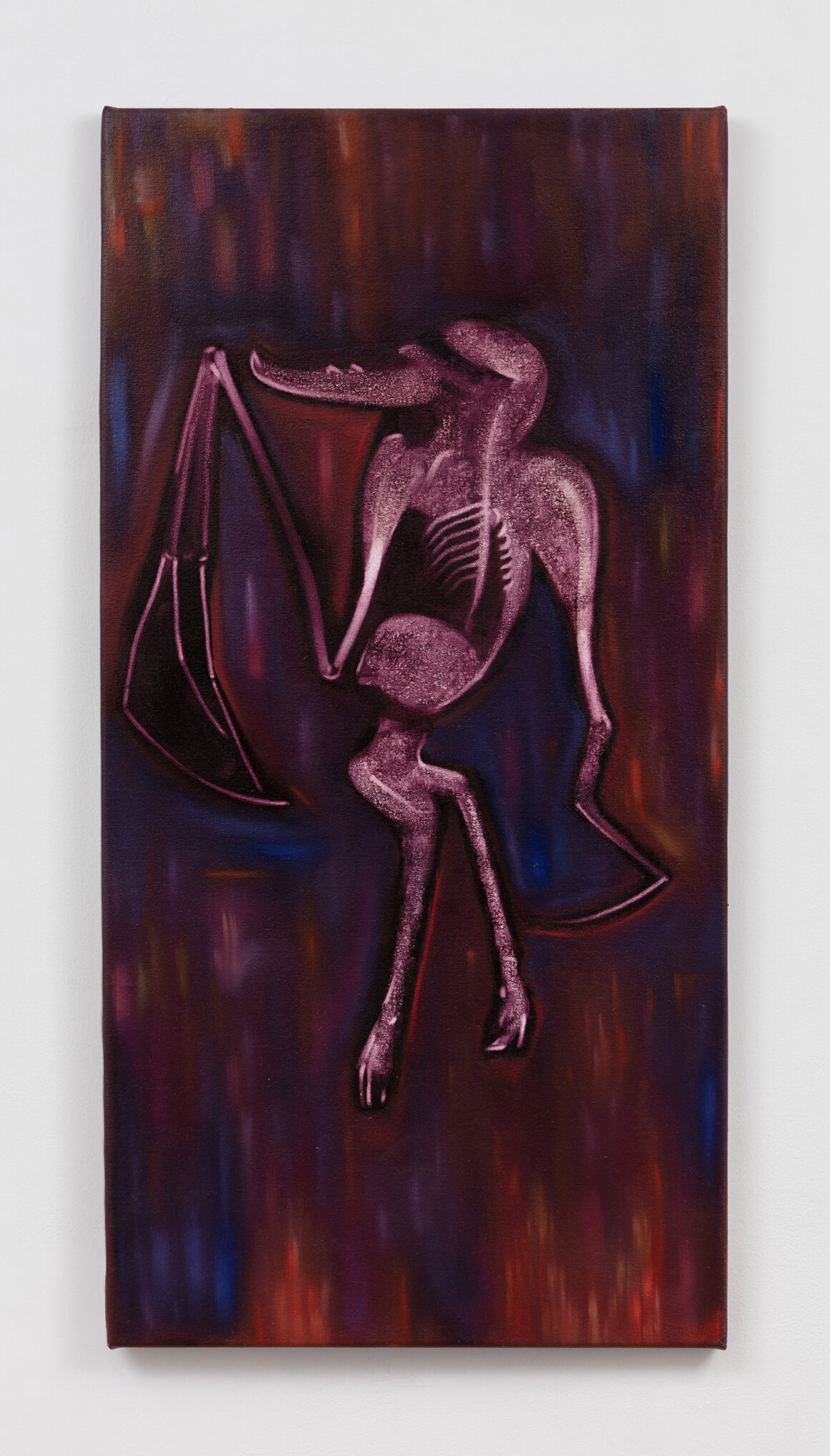   Ruby Bat,  2020. Oil on canvas. 38 x 19 inches. 