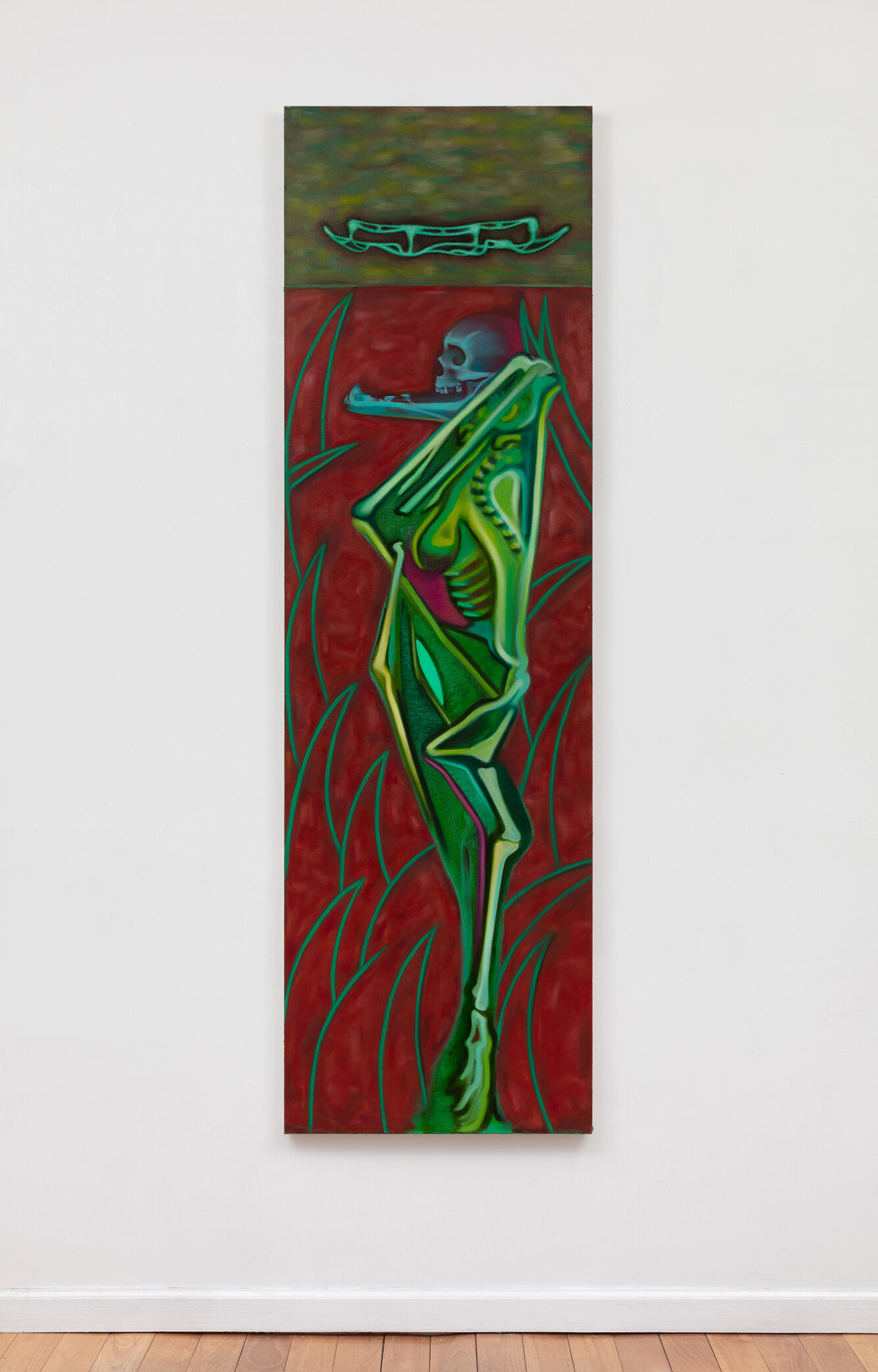   Green Bat,  2020-21. Oil on canvas. 80 x 24 inches. 
