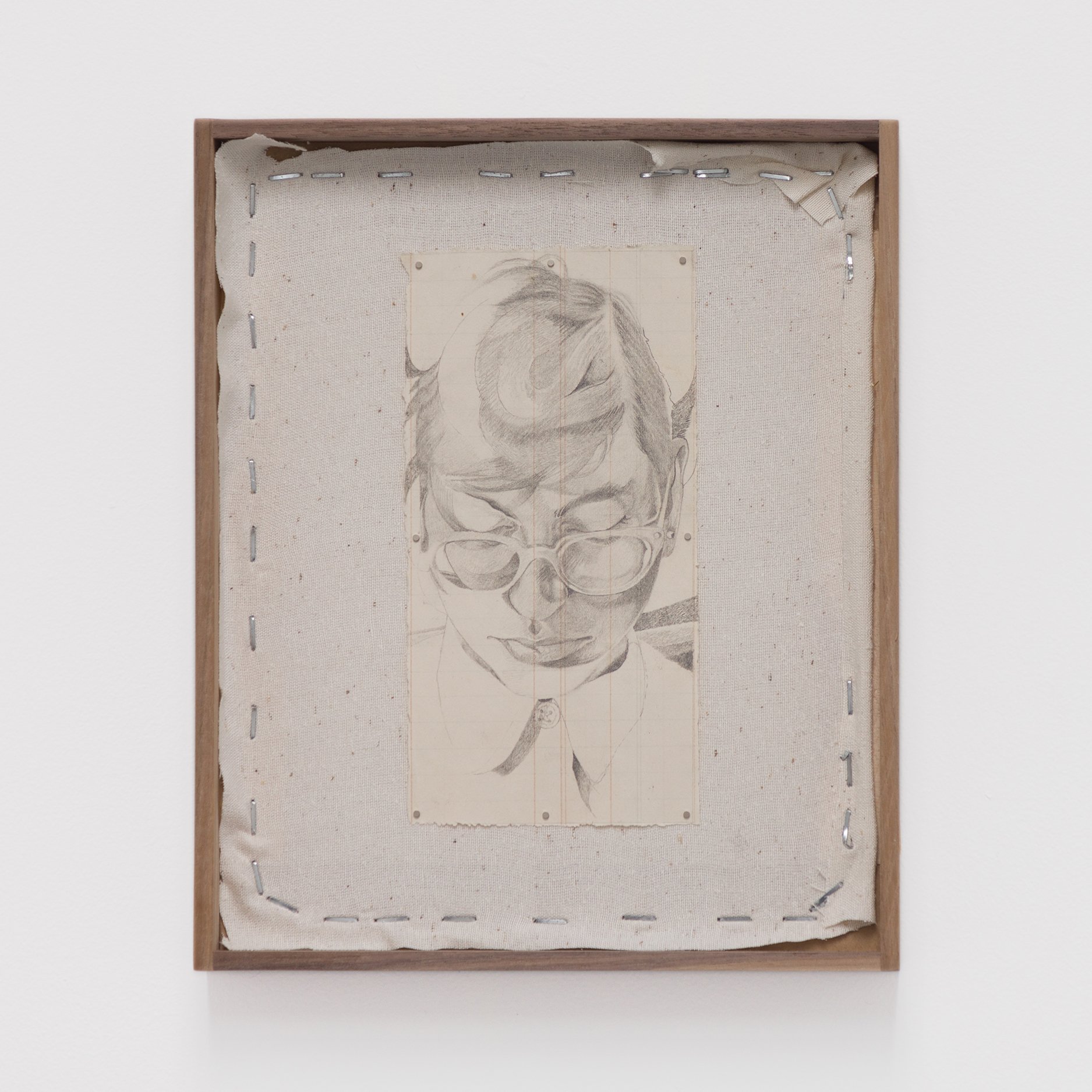   Portrait,  2021. Pencil on found antique paper in artist frame. 10 x 8.5 inches. 