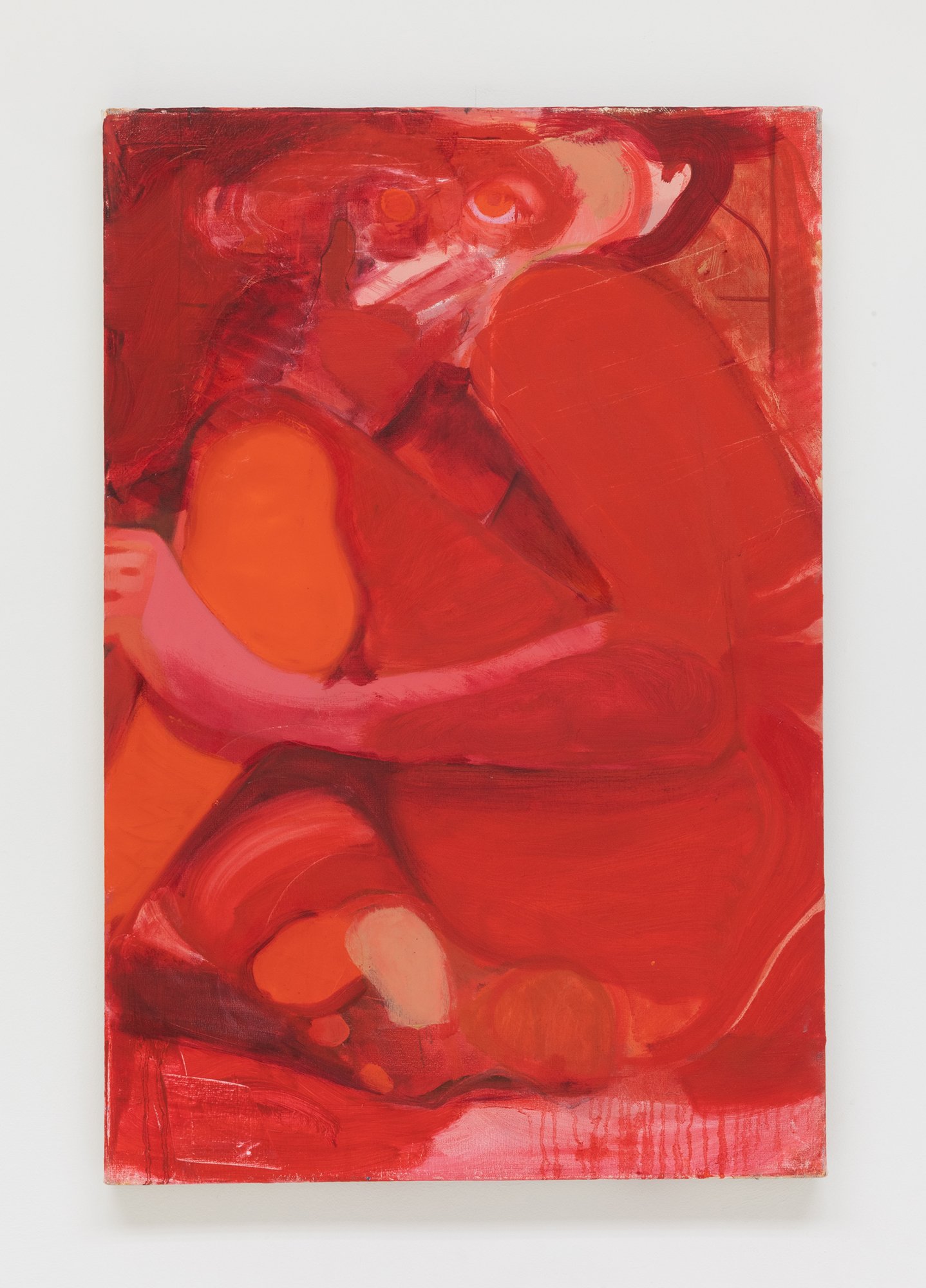  Stefan Hoza,  Laugher (red),  2021. Oil on canvas. 36 x 24 inches. 