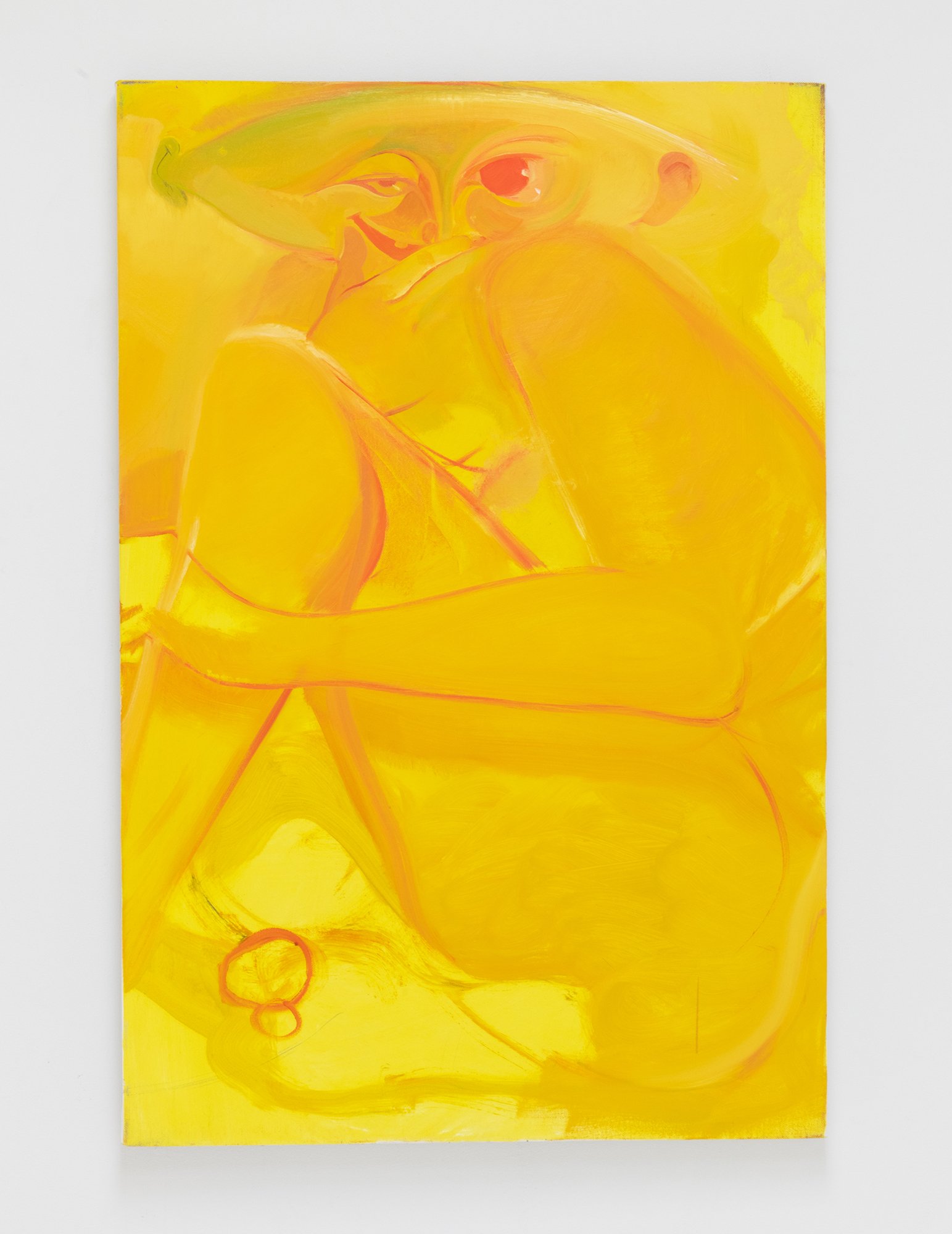  Stefan Hoza,  Laugher (yellow),  2021. Oil on canvas. 36 x 24 inches. 