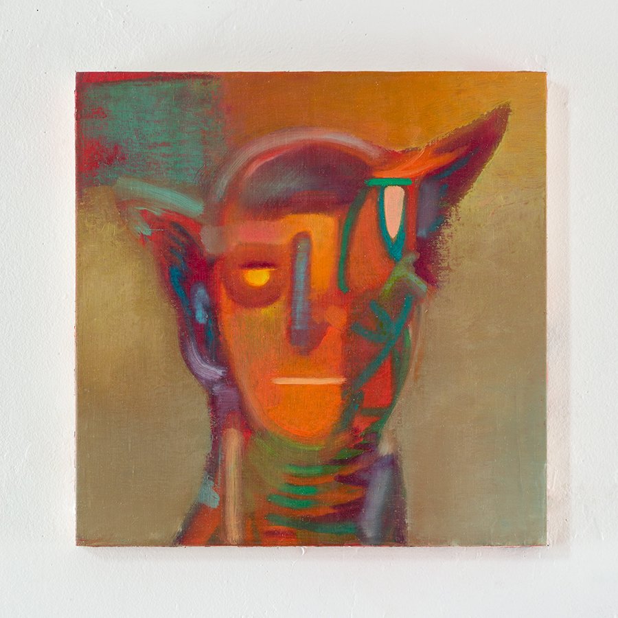   Head of a Bat II,  2022. Oil on panel. 12 x 12 inches. 