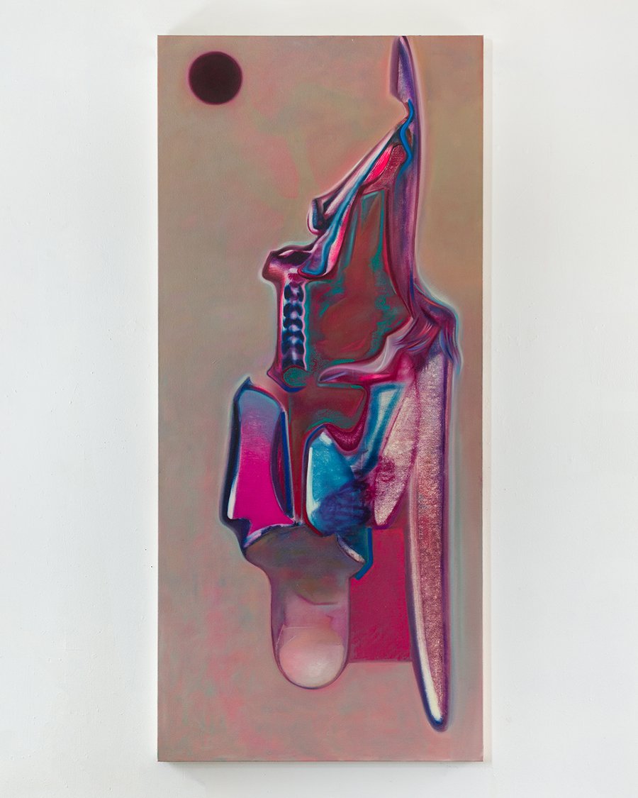   Doom Boogie Woogie,  2021. Oil on canvas stretched over hollow core door. 80 x 36 inches. 