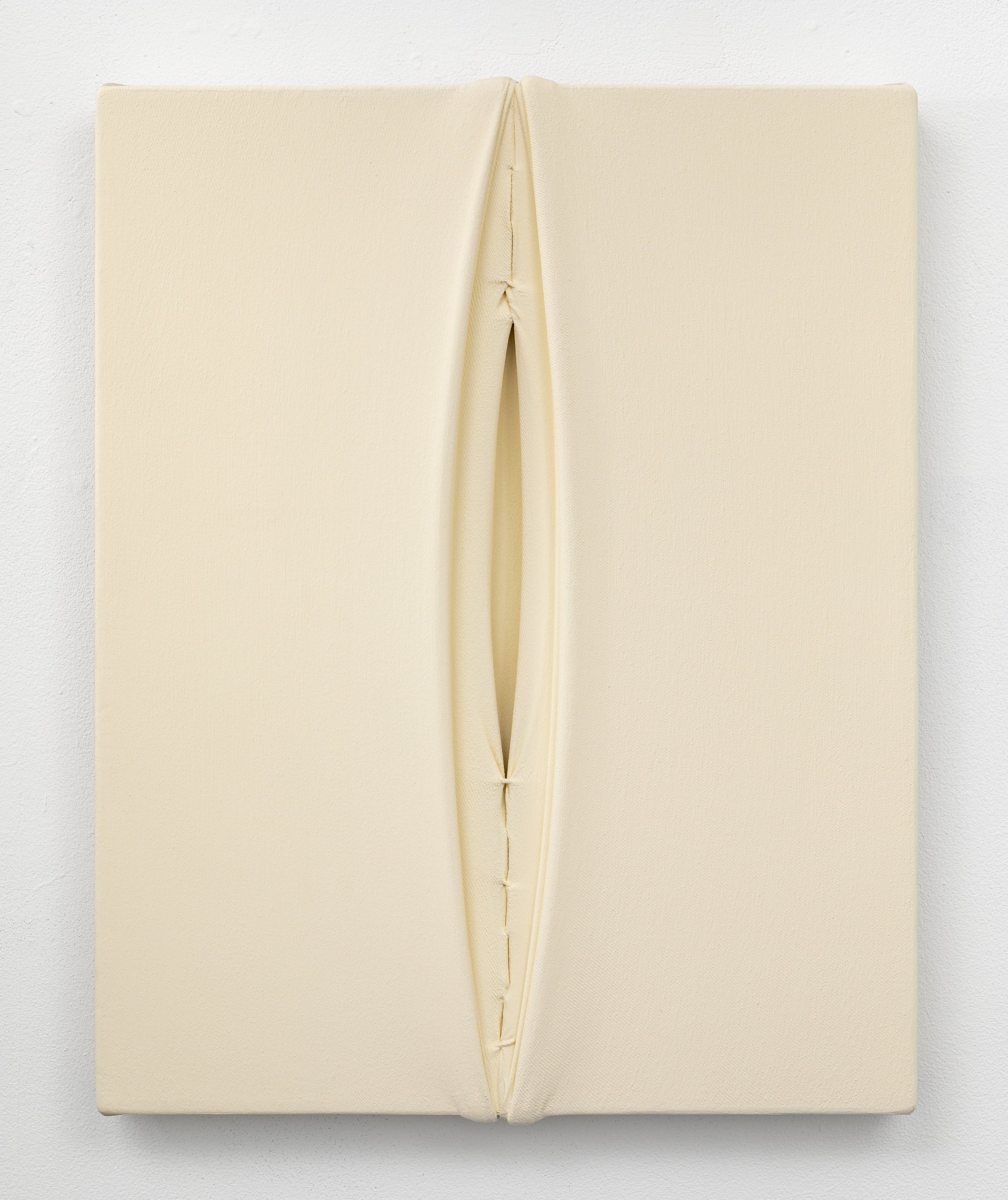  Eli Ping,  Omphalos , 2022. Oil on canvas, thread. 20 x 16 inches. 