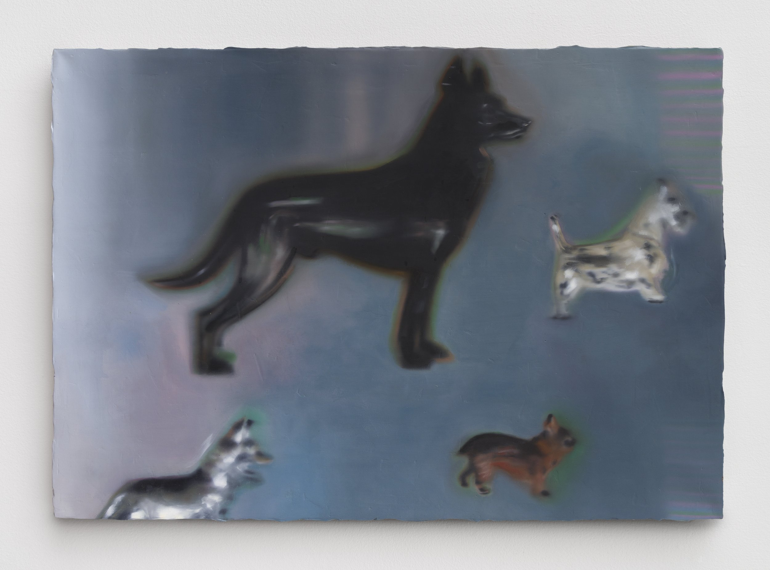   Uncs All-Metal Dogs , 2022. Oil on linen. 24 x 34 inches. 