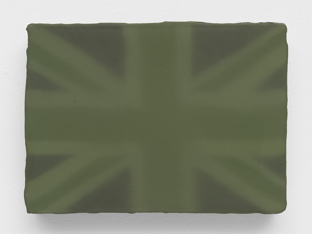   Untitled (Green Flag),  2022. Oil on linen. 8 x 11 inches. 