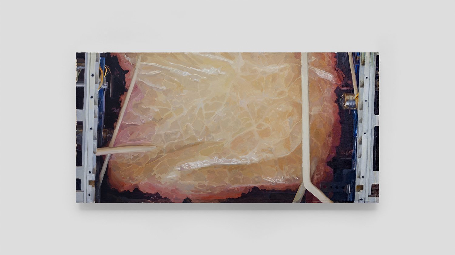   Hard Times 4,  2023. Oil and pigment print on synthetic canvas. 48 x 24 inches. 