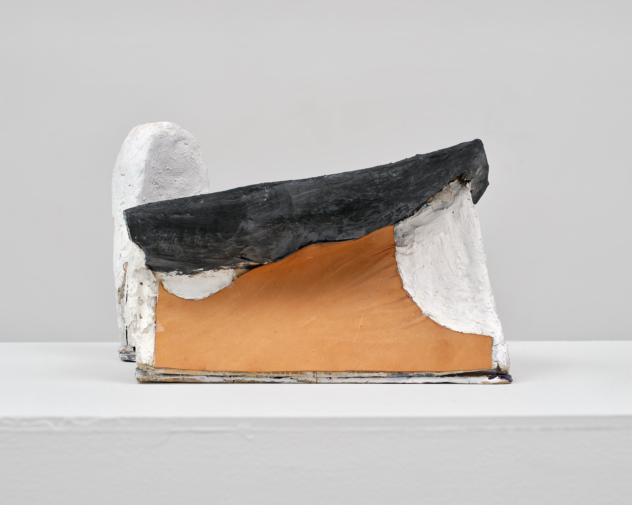   Ronchamp  (detail) ,  2022. Papier-mâché, plaster, acrylic, leather. 7 x 11 x 10 inches. 