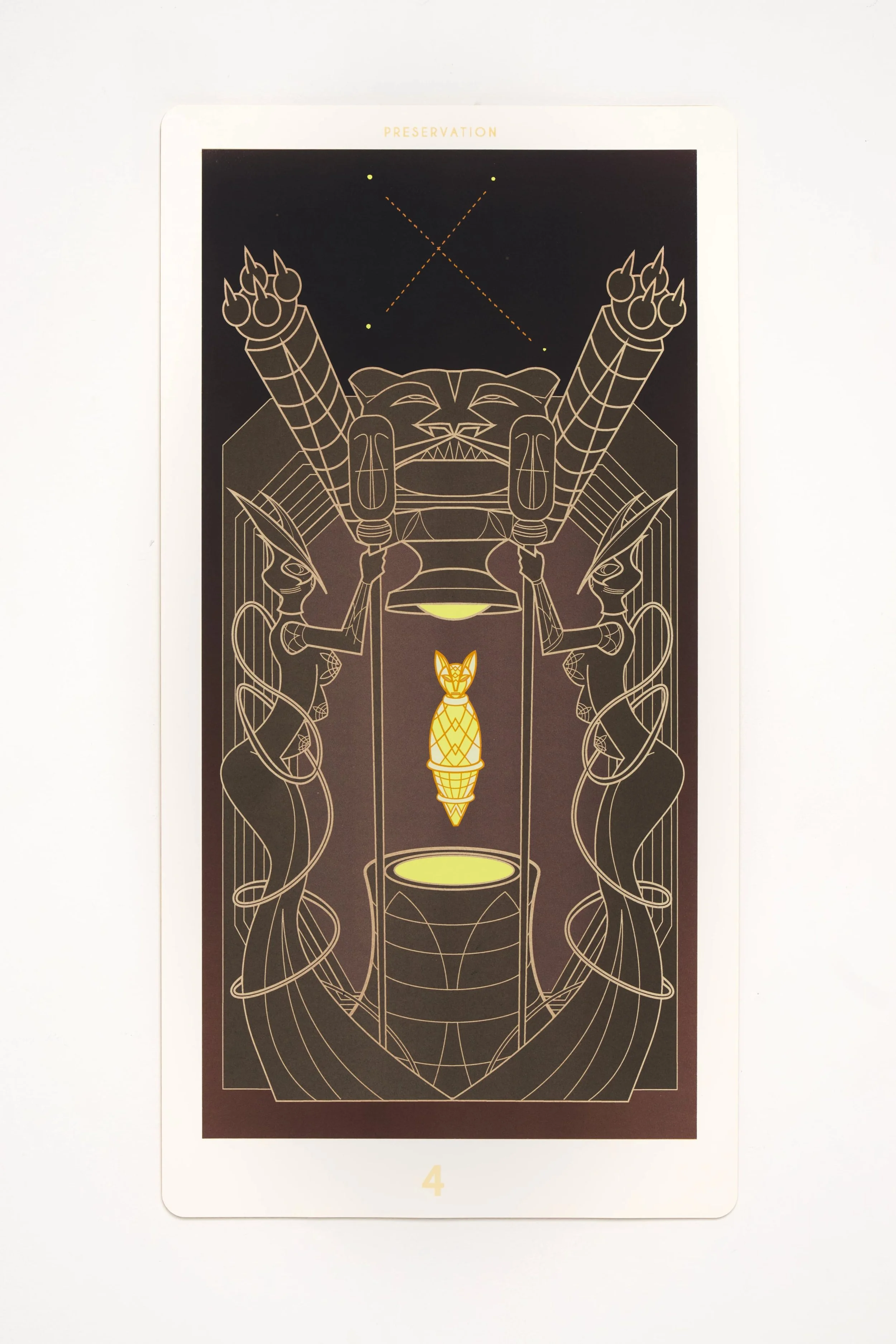   Cat Suit 4: Preservation, ( 2025). Archival pigment print and laser etching on watercolor paper, 27 x 14 in. 