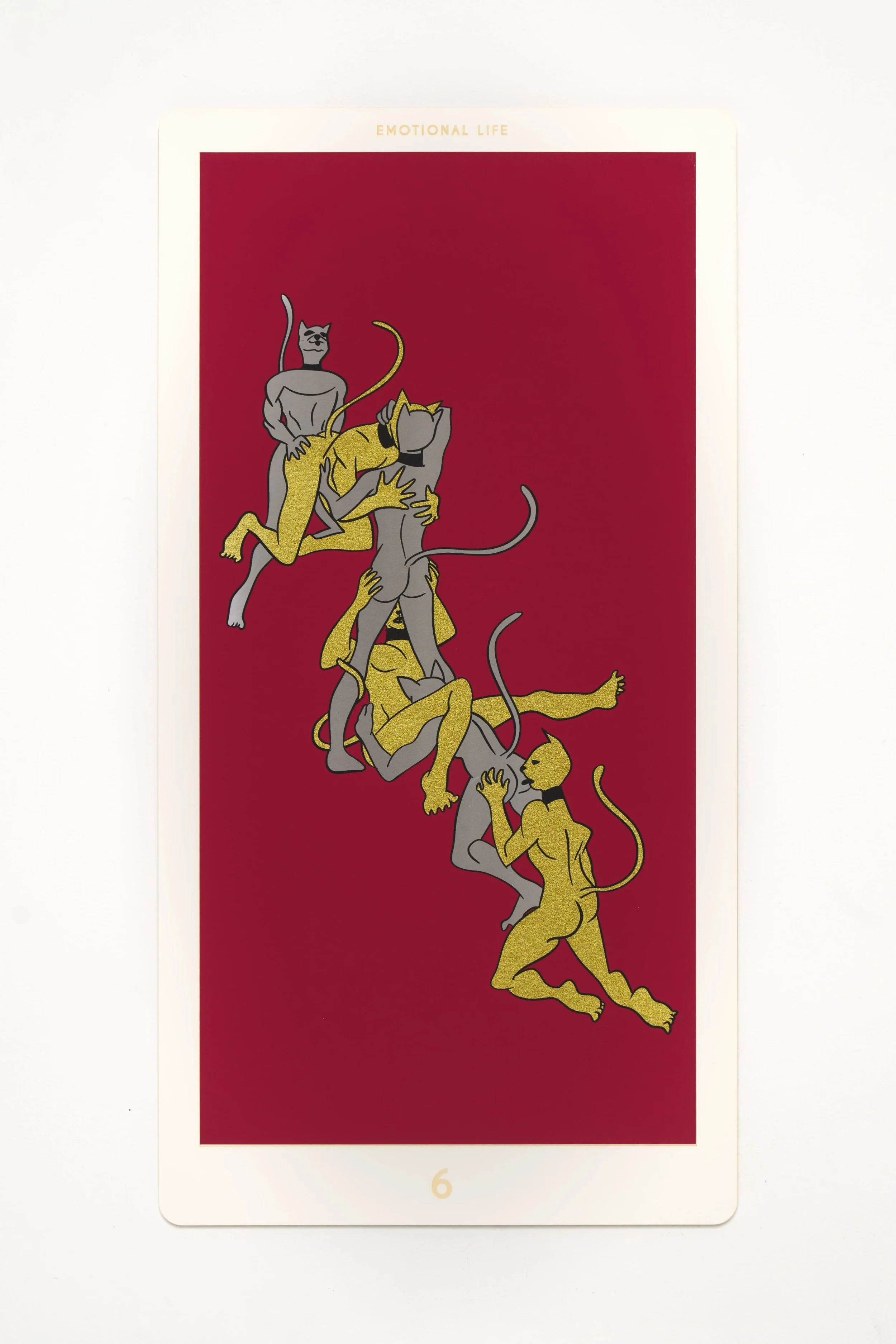   Cat Suit 6: Emotional Life, ( 2025). Archival pigment print and laser etching on watercolor paper, 27 x 14 in. 
