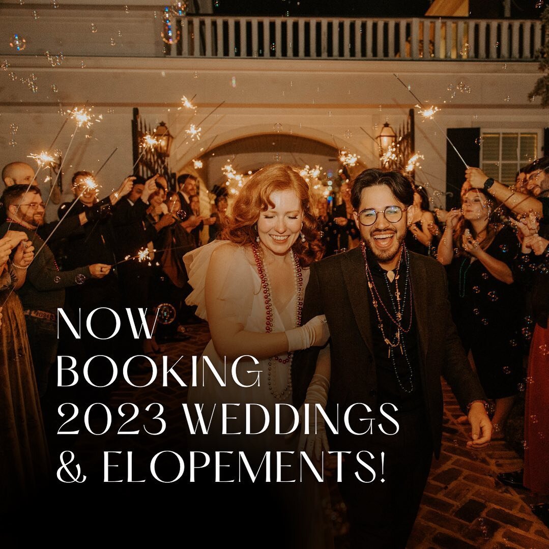 I&rsquo;m currently booking all weddings &amp; elopements for 2023 ✨⁠
⁠
My wedding process &amp; pricing is on my website for all to see! If you want to get in touch, feel free to send me an inquiry via website! I respond to all new inquiries &amp; e