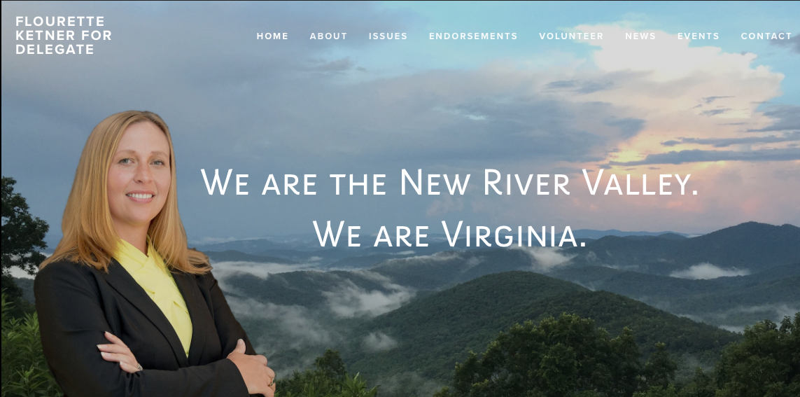 Website designed for Flourette Ketner, Candidate Virginia House of Delegates