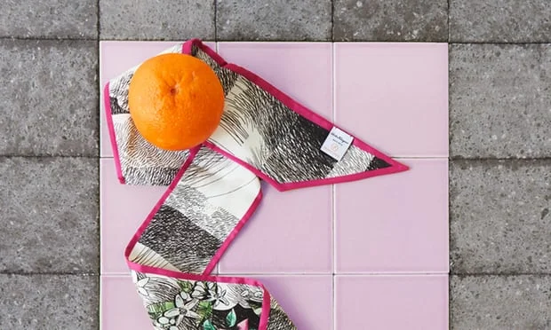 Clean clothes: a scarf from the Salvatore Ferragamo collection, made from waste orange peel Photograph: Orange Fiber