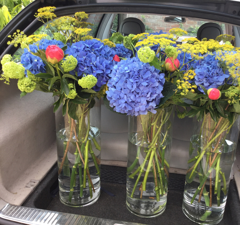 tall table vases, shotley peninsula