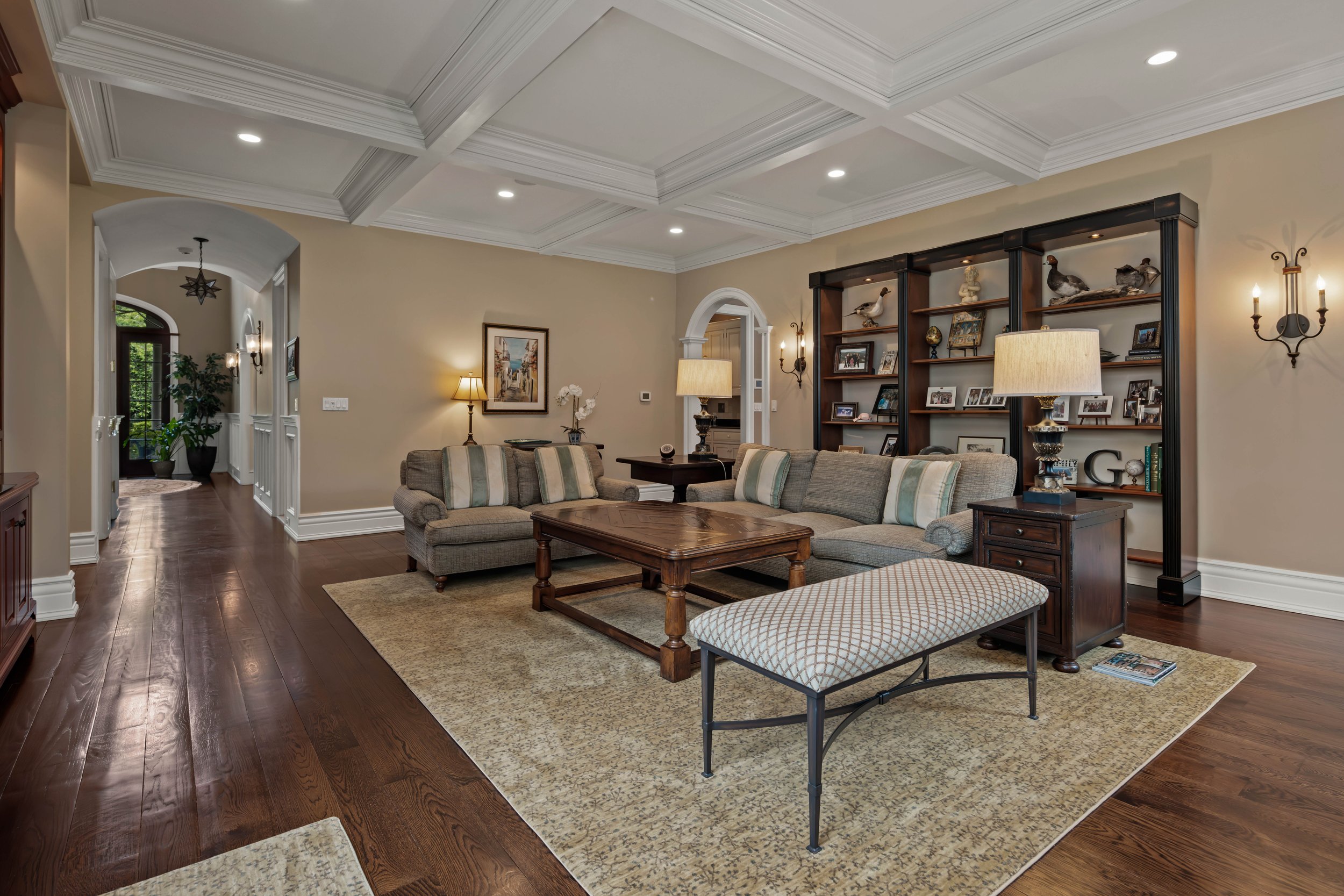 Great room with cofferd ceilings at 5 Boxwood Ln, Westport, CT 06880-118.jpg