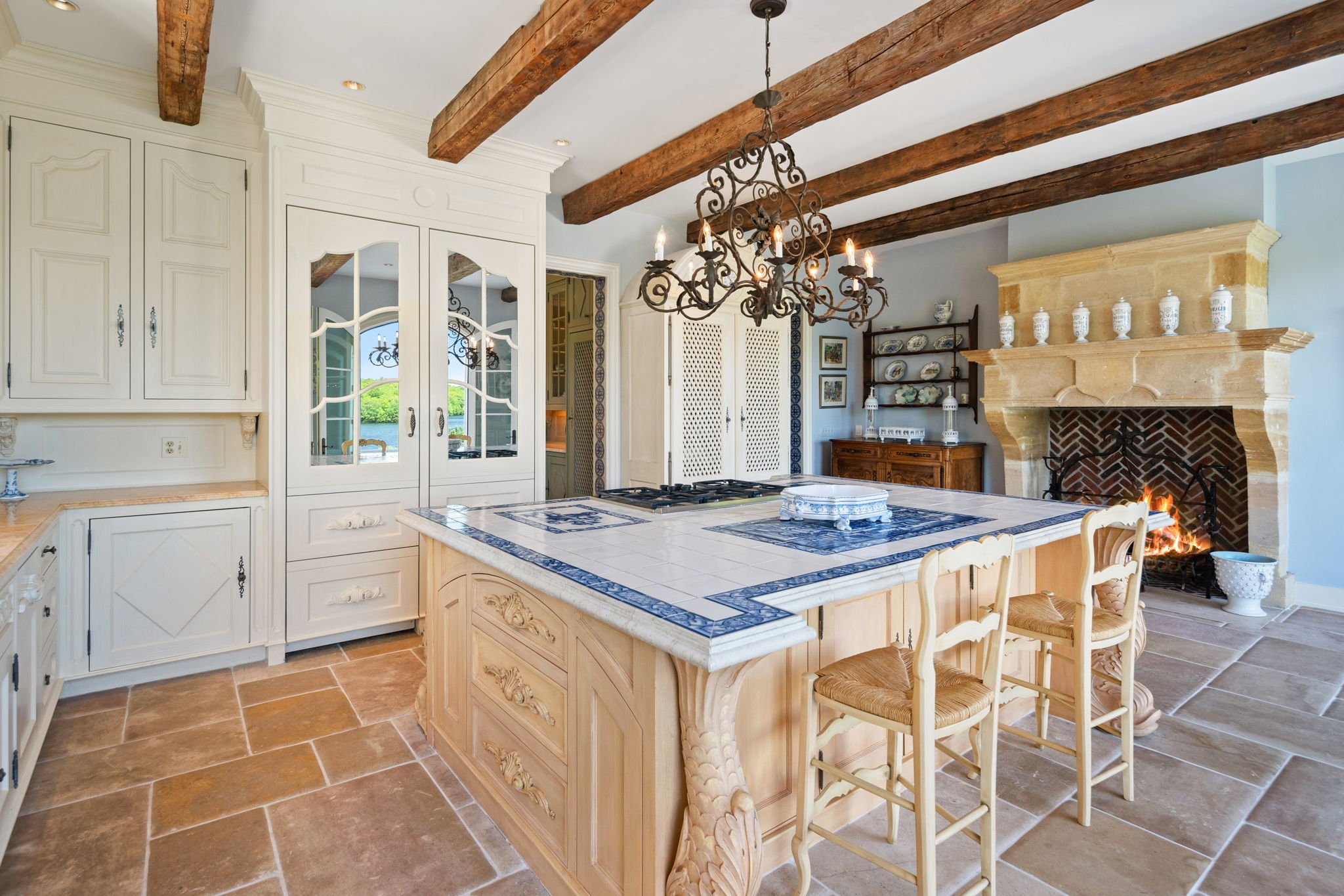 Kitchen with spacious center island at 100 Nod Hill in Wilton CT_DSC08906.jpg