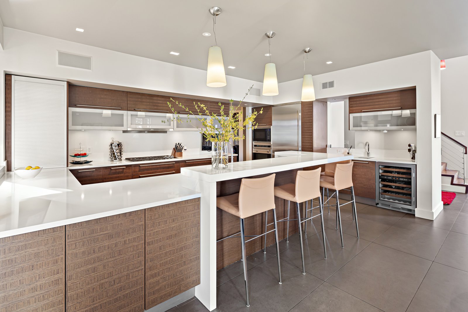 Kitchen breakfast bar and drinks center at 39 Danbury Avenue Westport CT-14.jpg