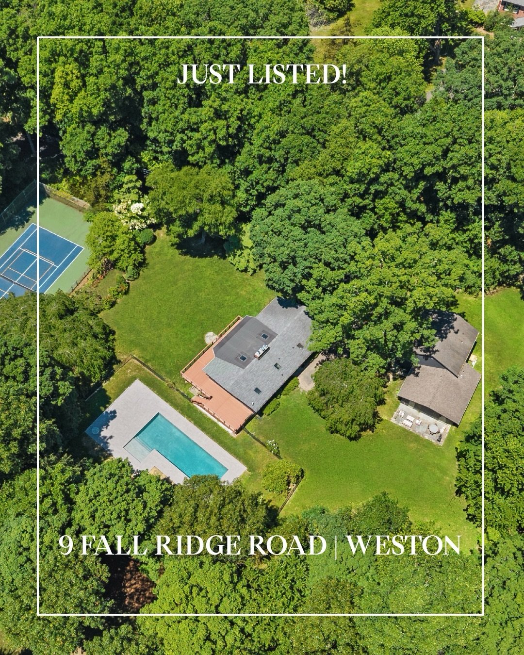 New to market and open for viewing today (June 25th) 12 - 3pm. 

Don&rsquo;t miss this architecturally distinctive, mid-century modern life style retreat. Situated on 2 private acres in lower Weston, the offering also includes a 2 bedroom ADU, pool a