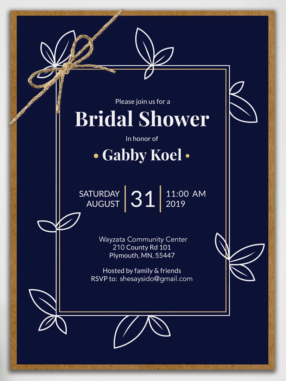  Above is the bridal shower invitation designed for Gabby. 