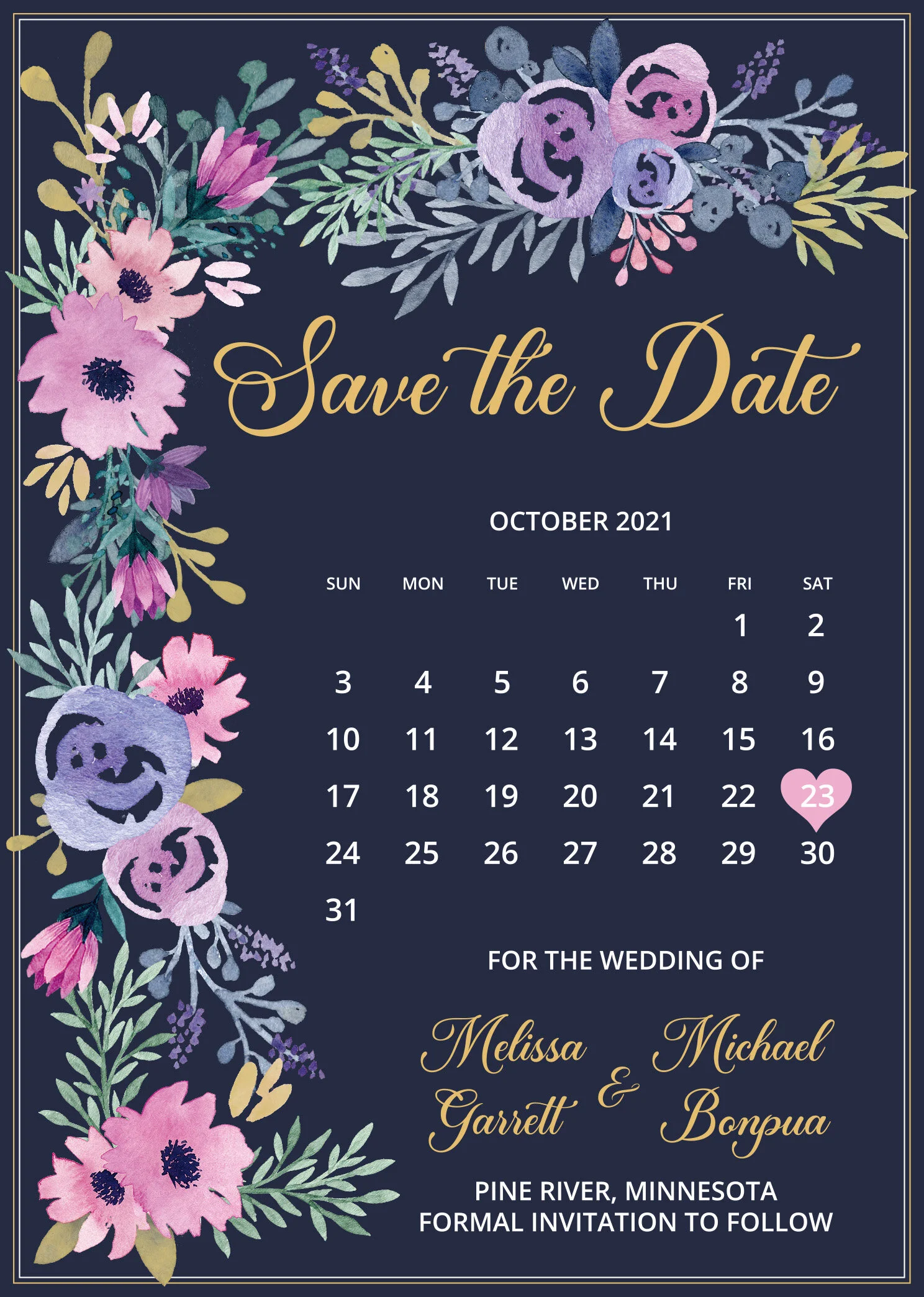  Here’s Melissa and Michael’s Save the Date. 