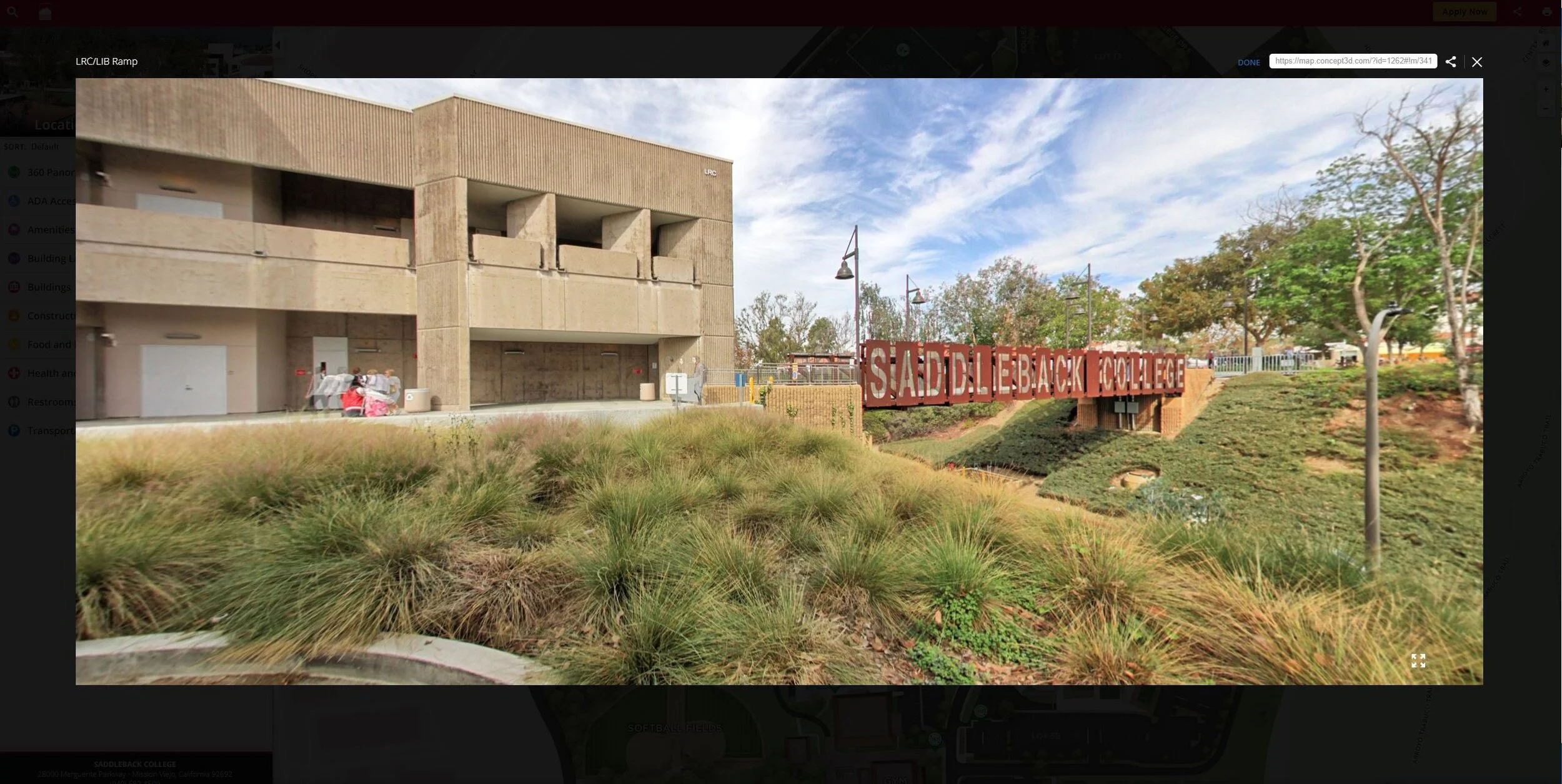  Here is what you get if you click on one of the “360 degree” pins on Saddleback College’s map!  