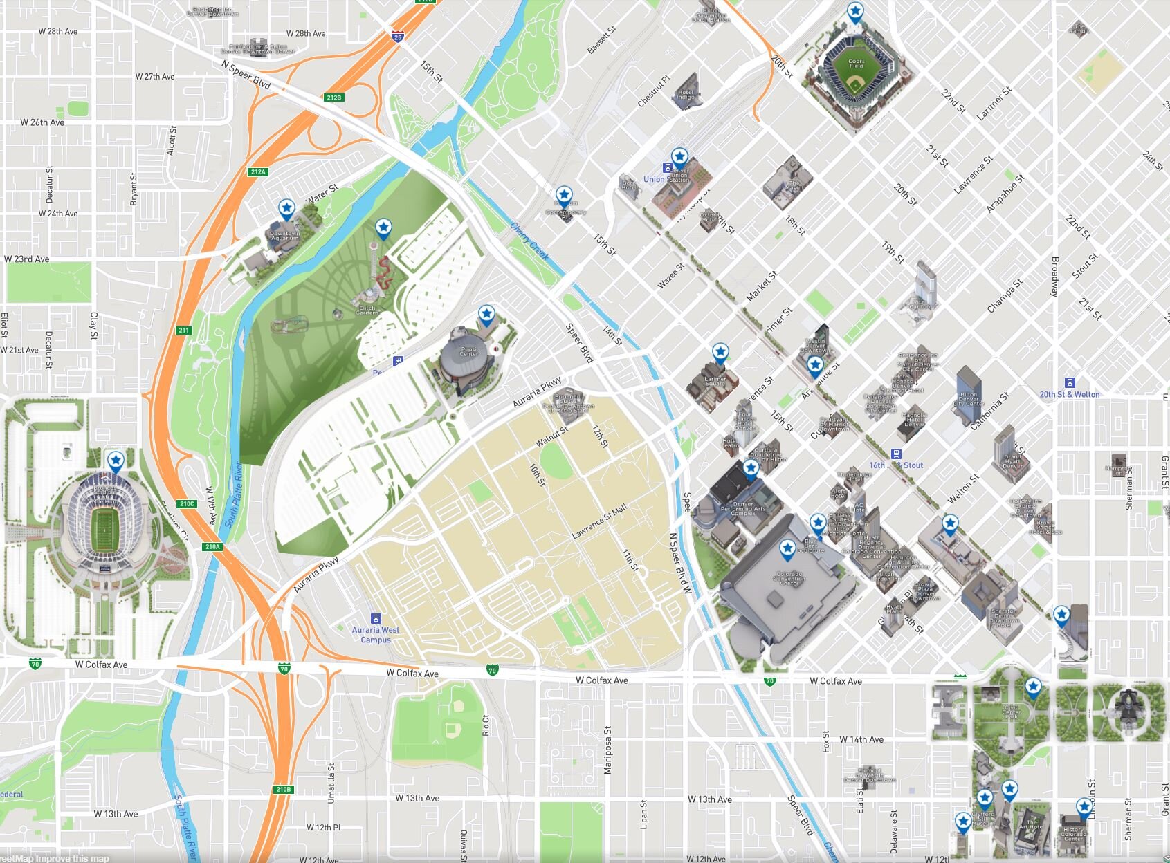  This project was for Visit Denver, having the goal of increasing tourism in the Mile High City. This map is unlike most of our other maps, having buildings sprawled throughout the city. One of the most unique features of this map are the “points of 