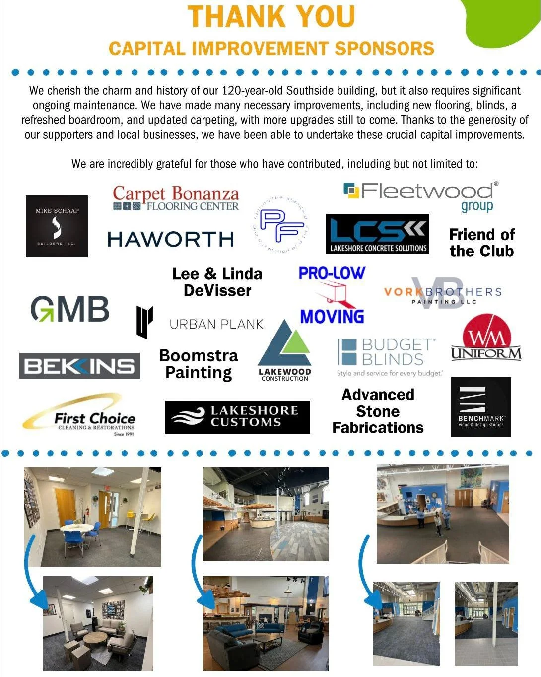 We&rsquo;re honored to be featured in the Boys &amp; Girls Clubs of Greater Kalamazoo&rsquo;s Annual Report &mdash; celebrating the partners who helped make their Club feel like home.

It&rsquo;s more than just flooring &mdash; it&rsquo;s about creat
