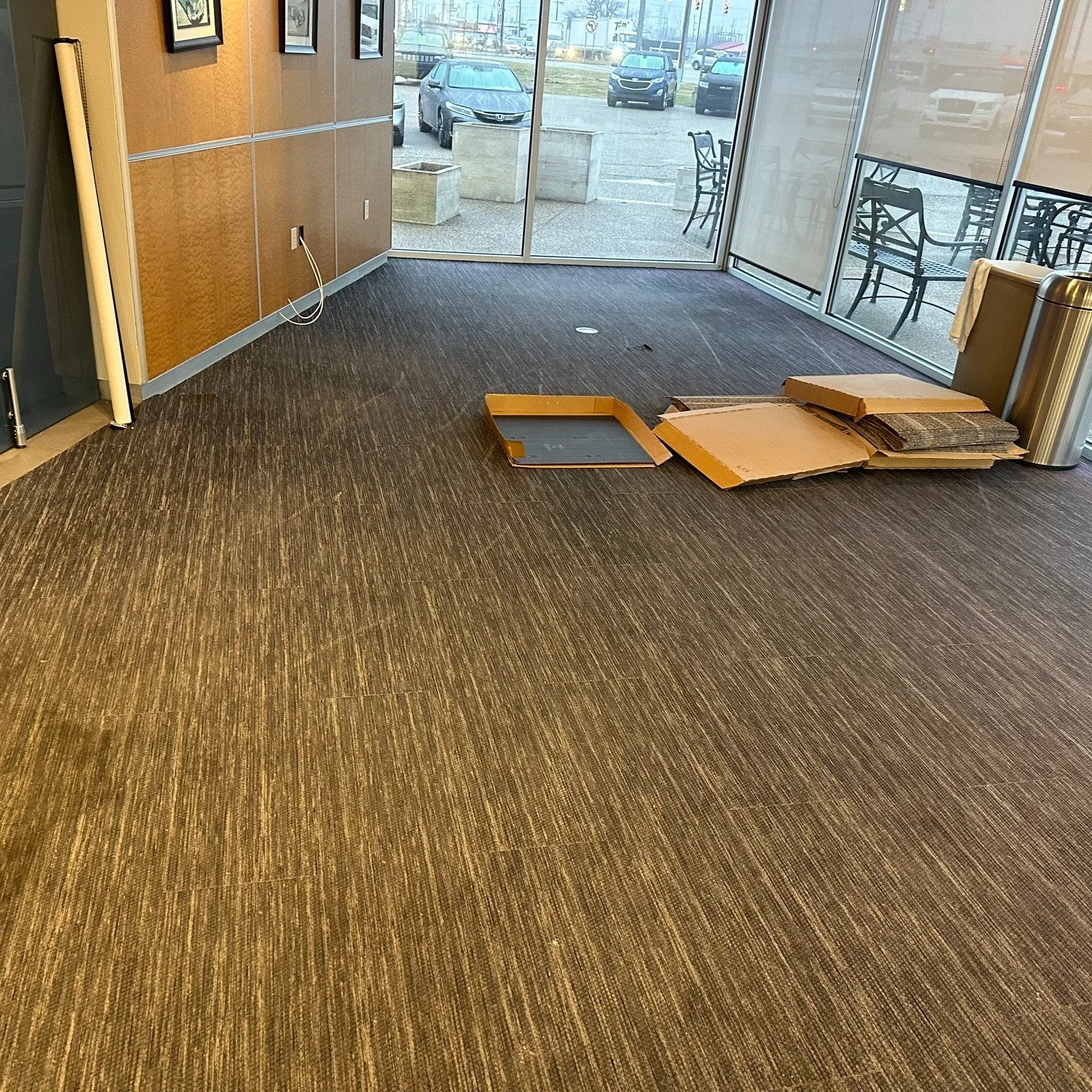Before &amp; after from the waiting area.

This area was updated with removal of existing carpet tile, adhesive preparation, and installation of new carpet tile to complete the space.

Hallway before &amp; after to follow.

#CommercialFlooring #Prefe